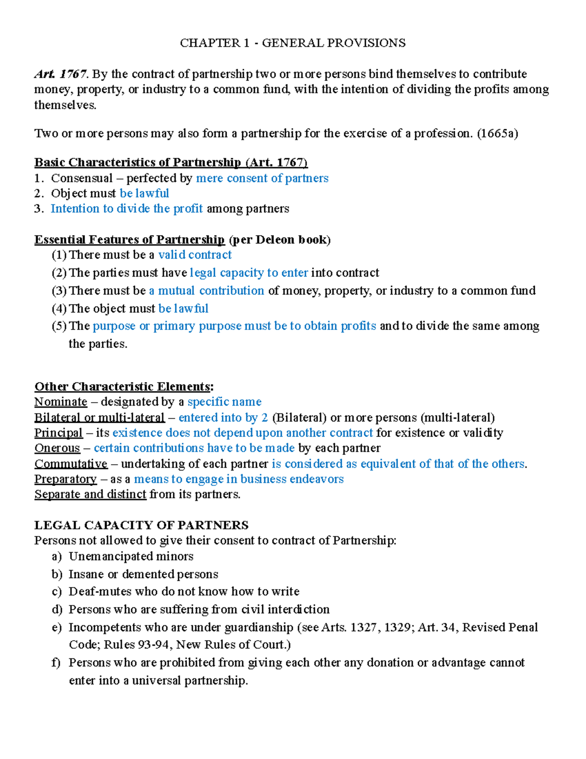 Chapter 1 Partnership and Corporation De Leon 2019 Edition - CHAPTER 1 ...