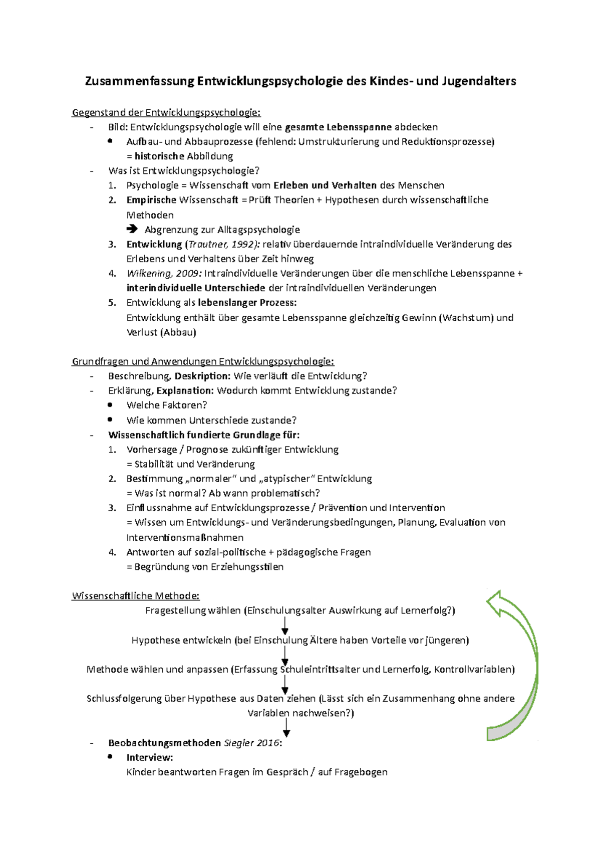 ZSM Entwicklungspsychologie Kindesalter - Zusammenfassung ...