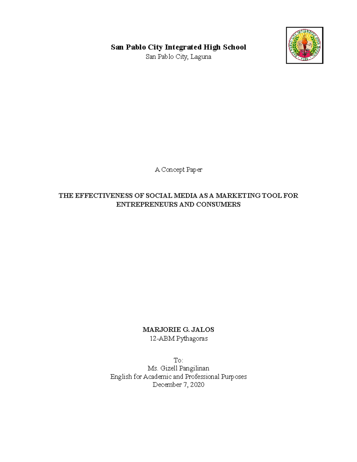 Concept Paper-EAPP-Template for creating Concept paper - San Pablo City ...