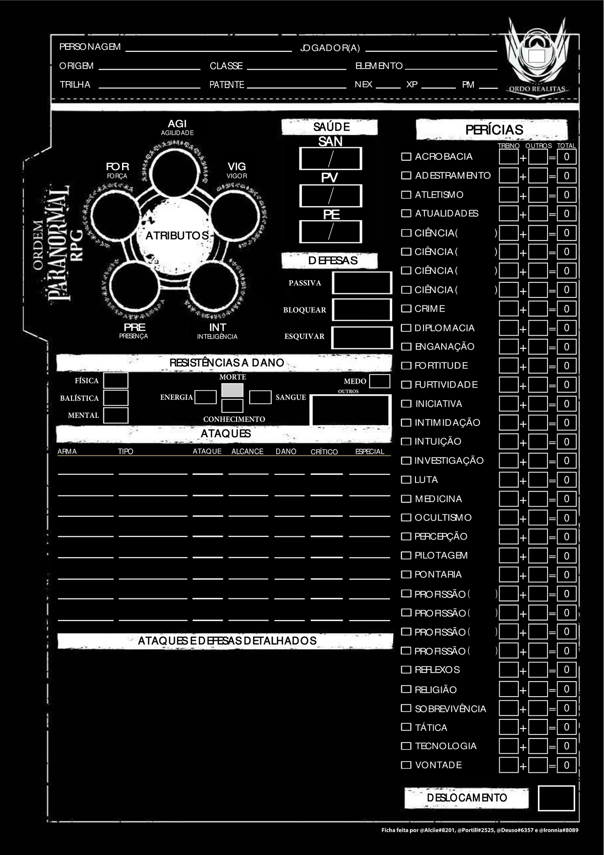 Medalhão RPG Ordem Paranormal - Ordo Realitas