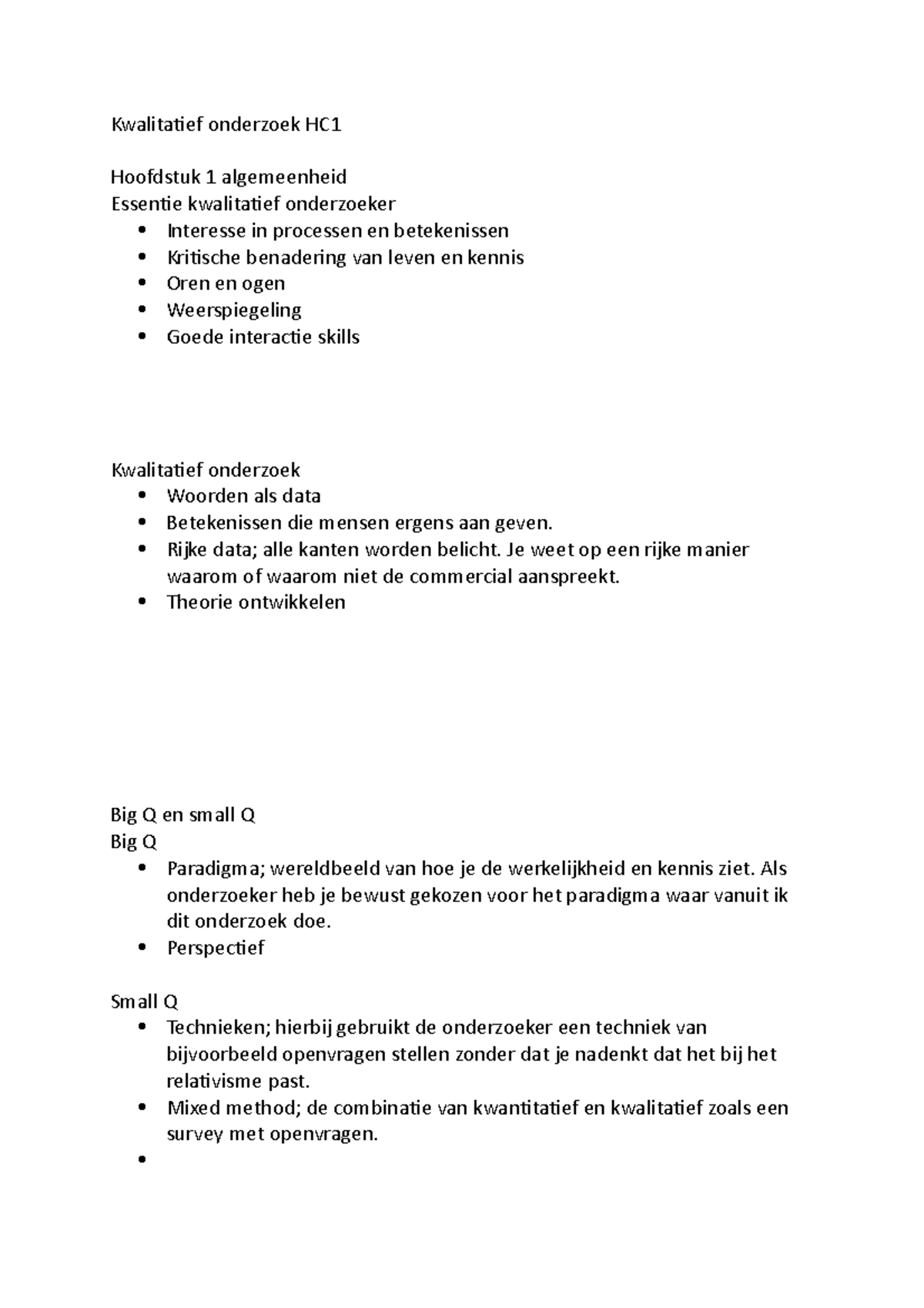 Kwalitatief Onderzoek Samenvatting - Kwalitatief Onderzoek HC Hoofdstuk ...