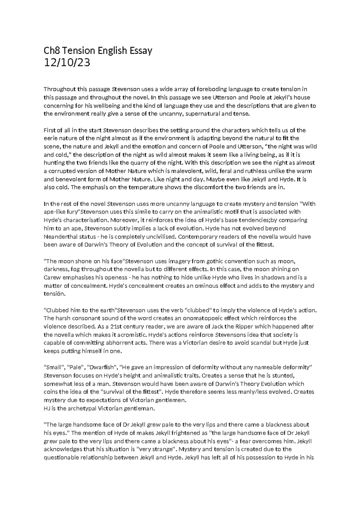 Ch8 English tension Essay - Ch8 Tension English Essay 12/10/ Throughout ...