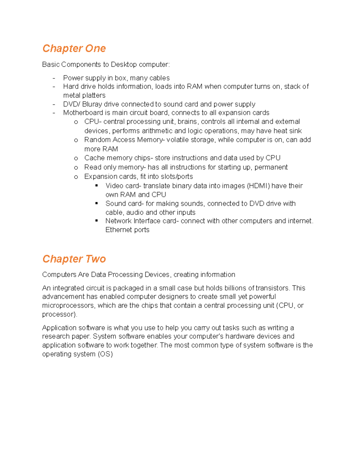 Introduction to Computer Information Systems- Chapters 1 and 2 ...