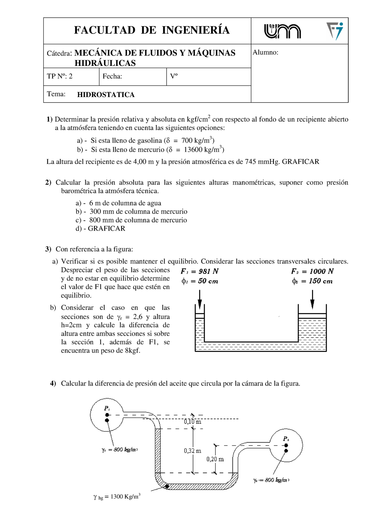 TP N°2 - Guia Practica Mecanica De Los Fluidos Tp 2 - FACULTAD DE DE ...