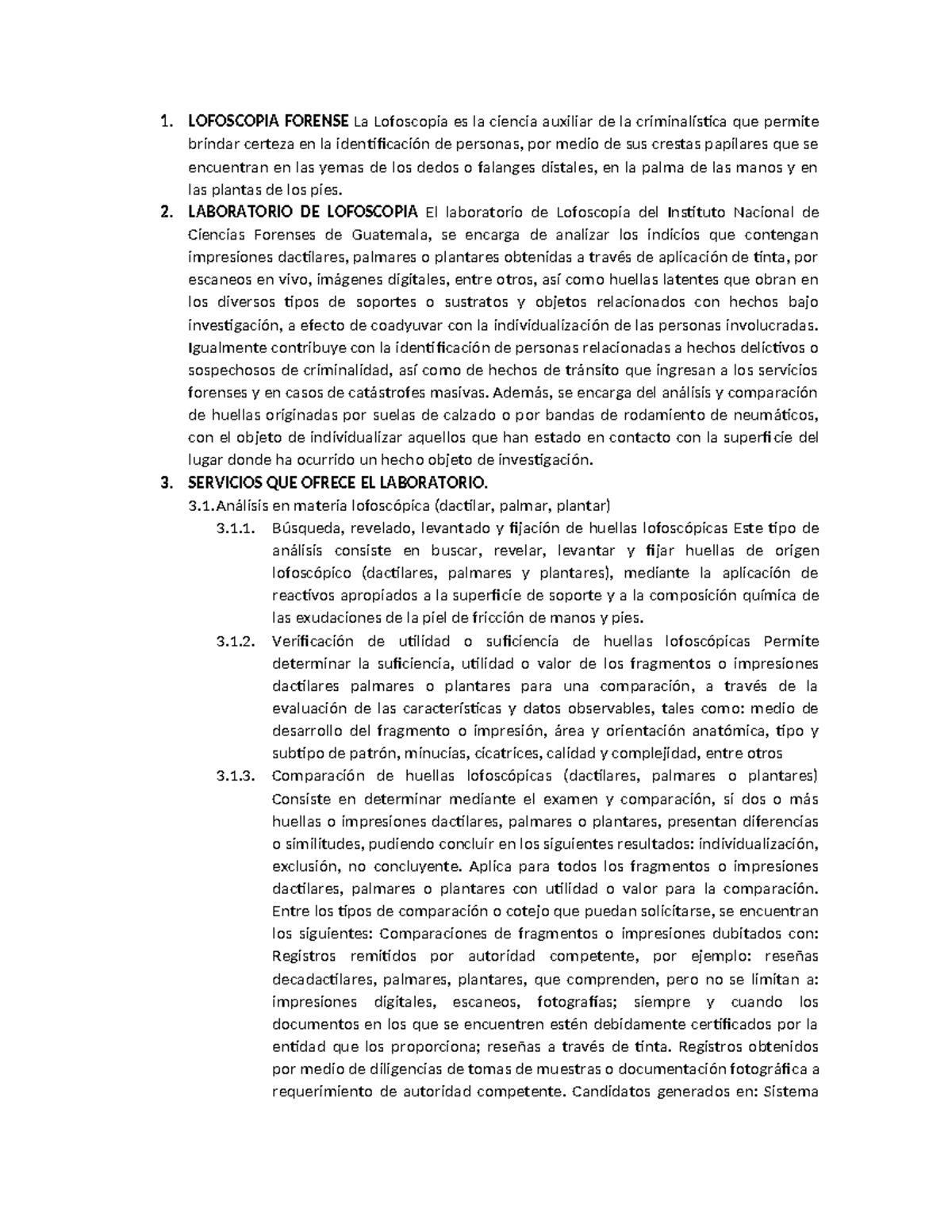 Resumen lofoscopia - LOFOSCOPIA FORENSE La Lofoscopia es la ciencia ...