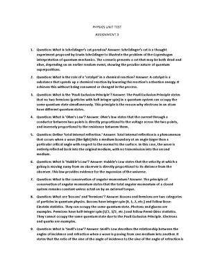 Physics UNIT TEST 10 - unit test - PHYSICS UNIT TEST ASSIGNMENT 10 Q ...