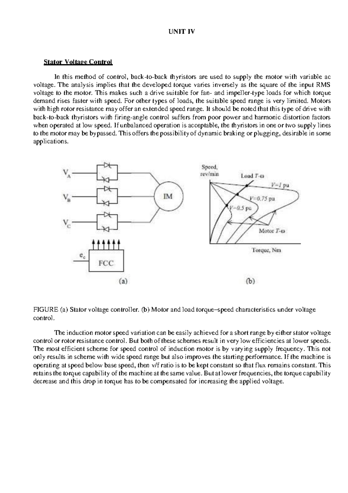 Control Of Induction Motor Unit-4 part 1 - UNIT IV Stator Voltage ...