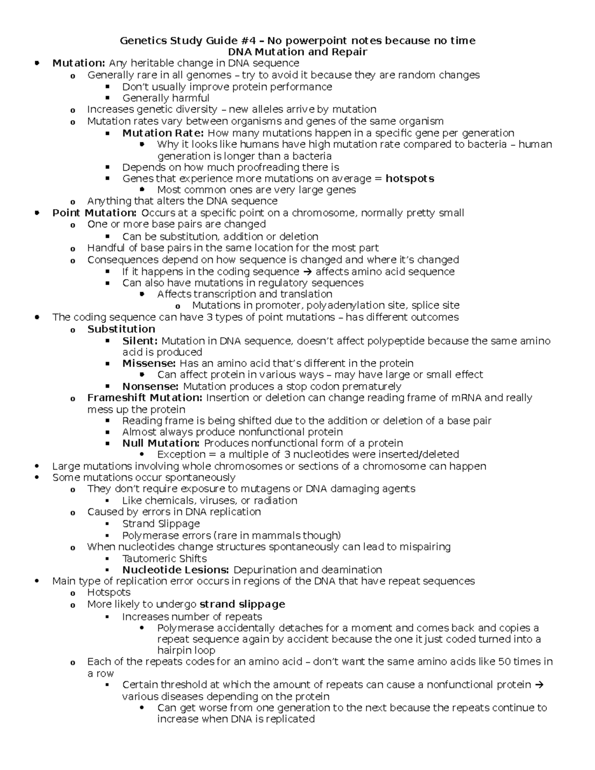 VCU BIOL 310: Genetics Exam 4 Notes - Genetics Study Guide #4 – No ...