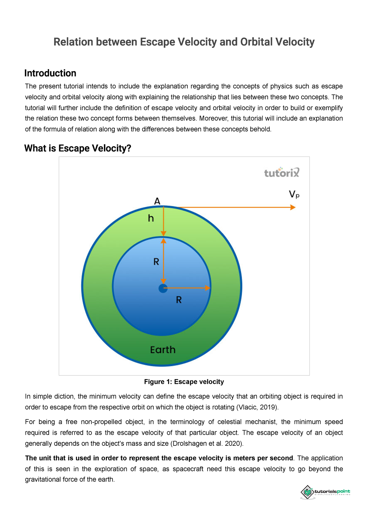 Relation between Escape Velocity and Orbital Velocity Relation