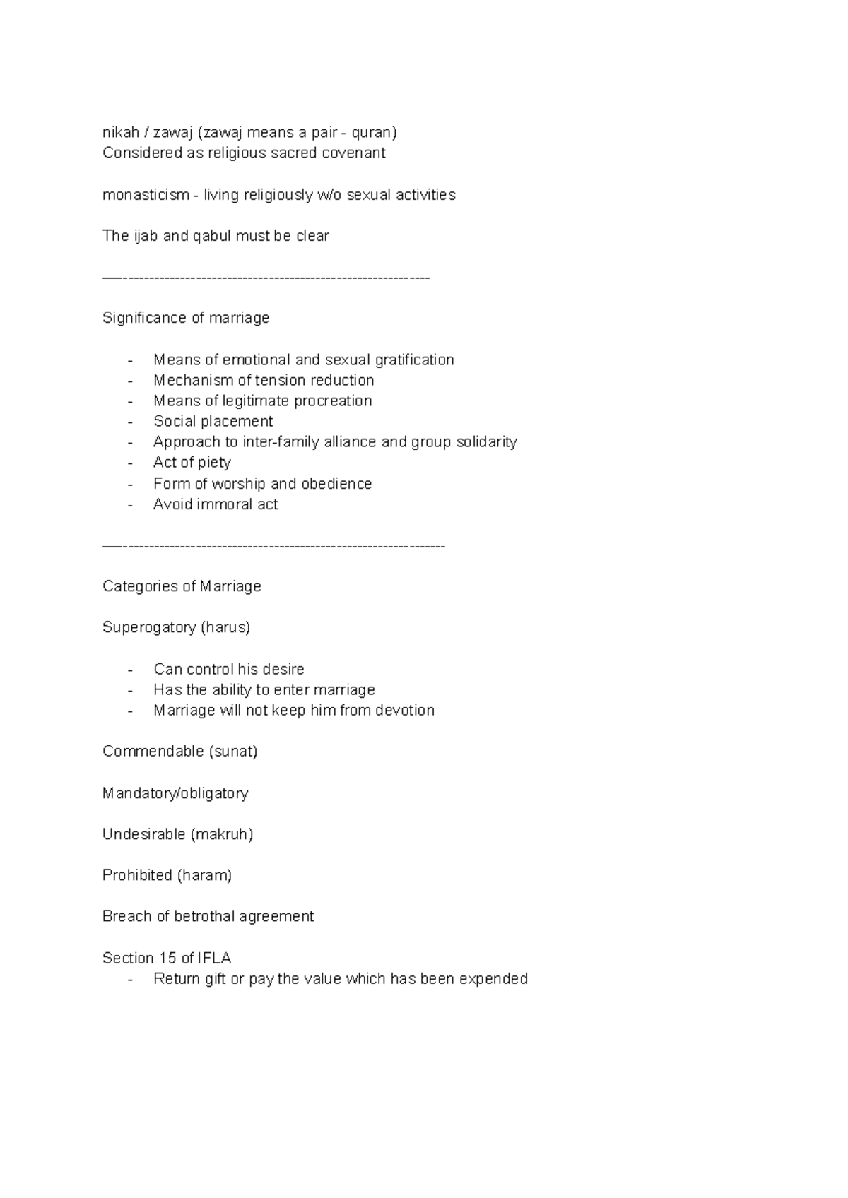 Islamic family law - nikah / zawaj (zawaj means a pair - quran ...