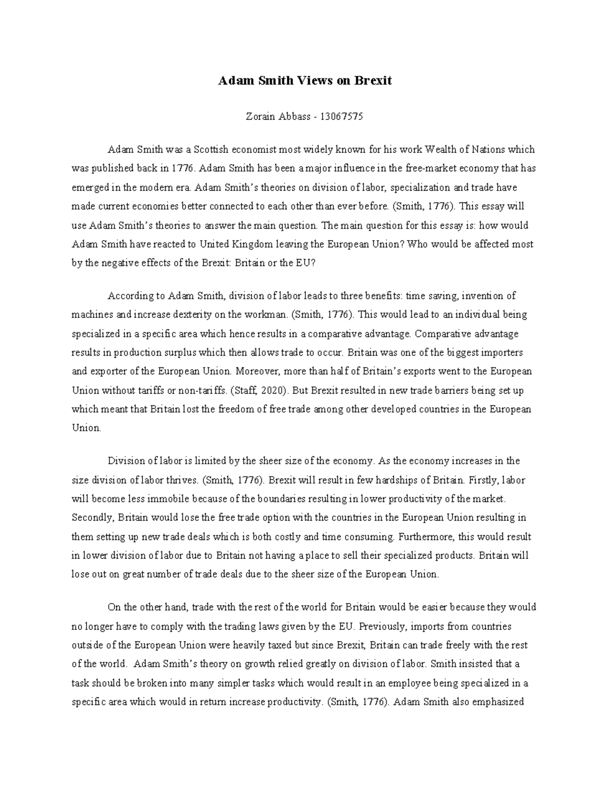 Adam smith notes image