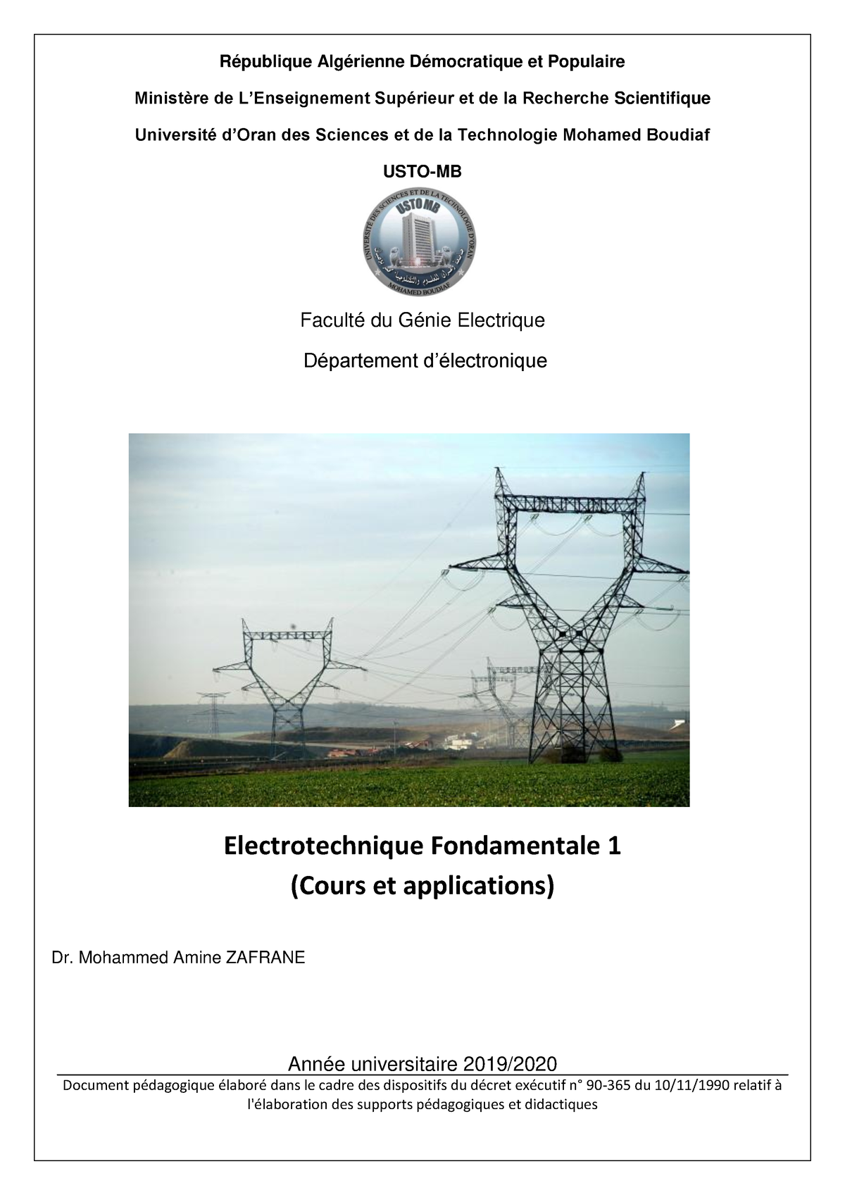 Cours 2 Electrotechnique fondamentale 1 - République Algérienne ...