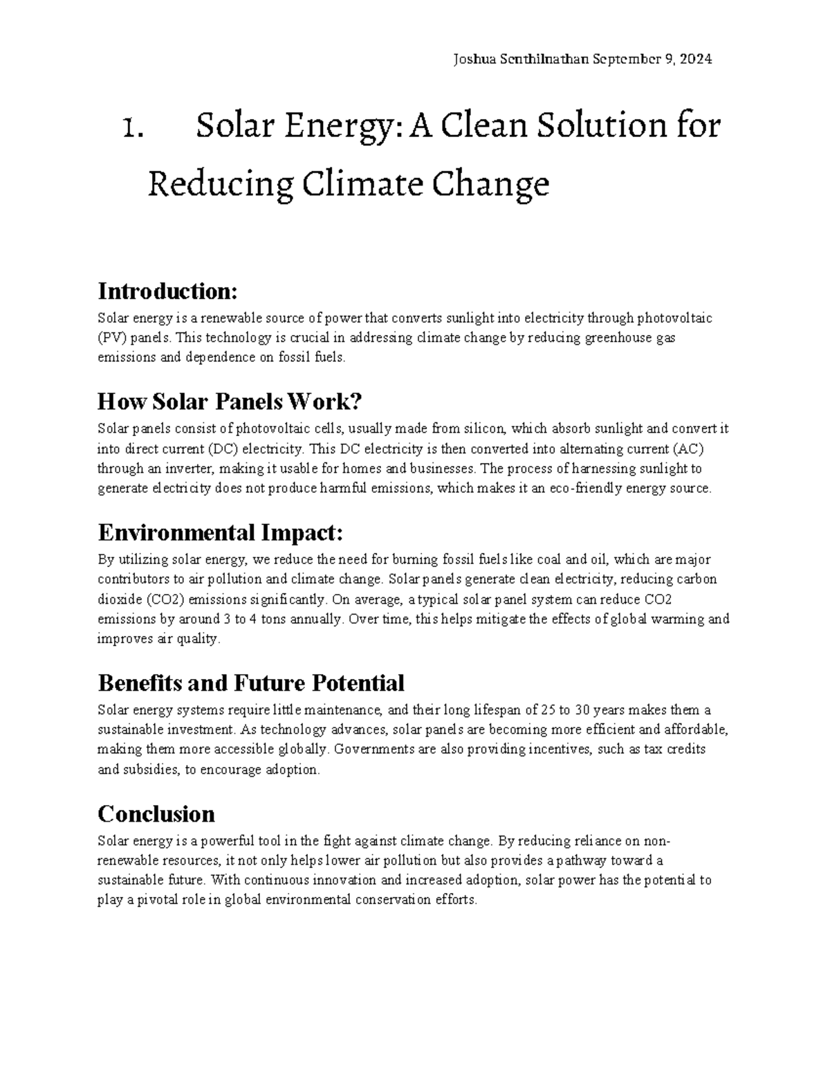 TEJ3M1 3 - This is a Technology assignment on clean solar energy ...