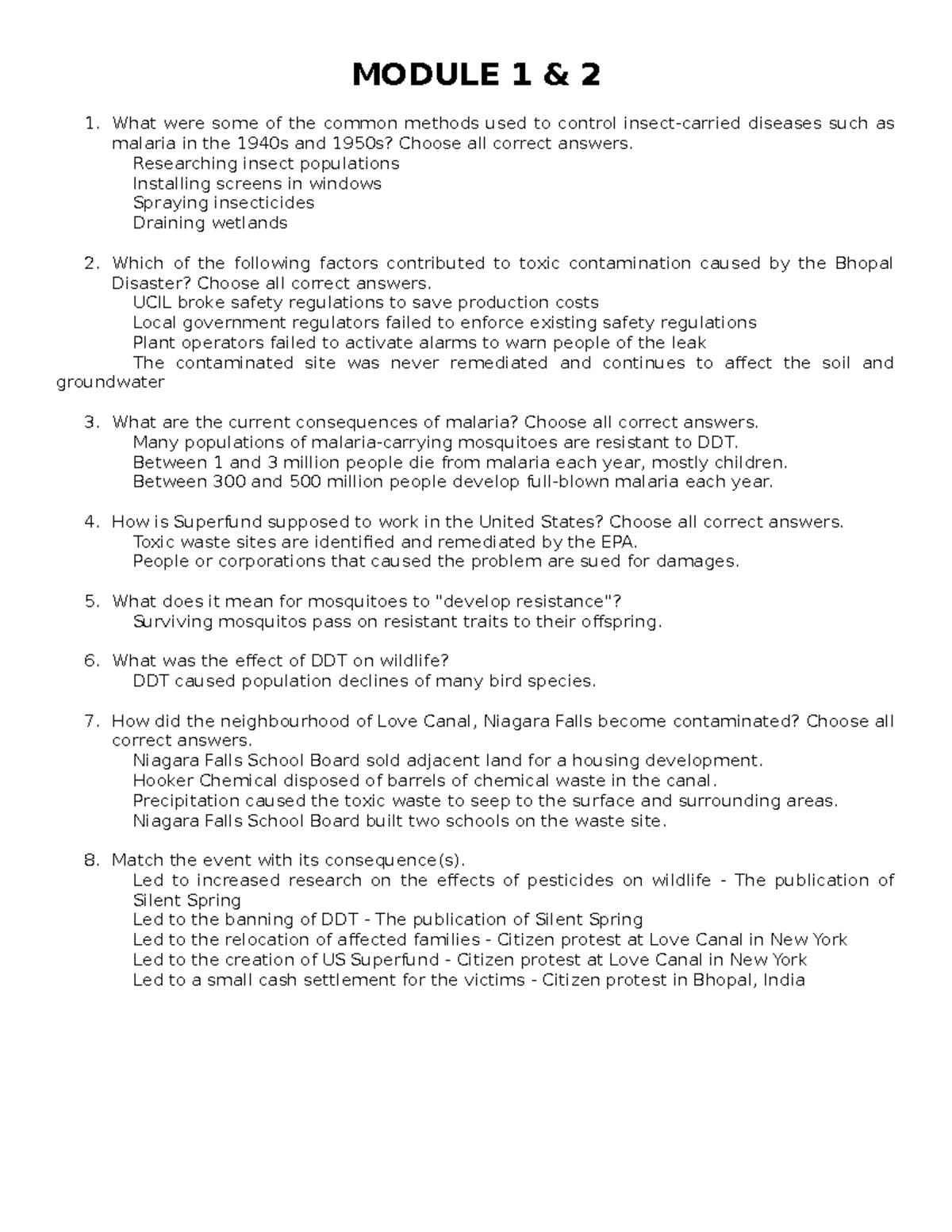 Self-study quiz - MODULE 1 & 2 What were some of the common methods ...