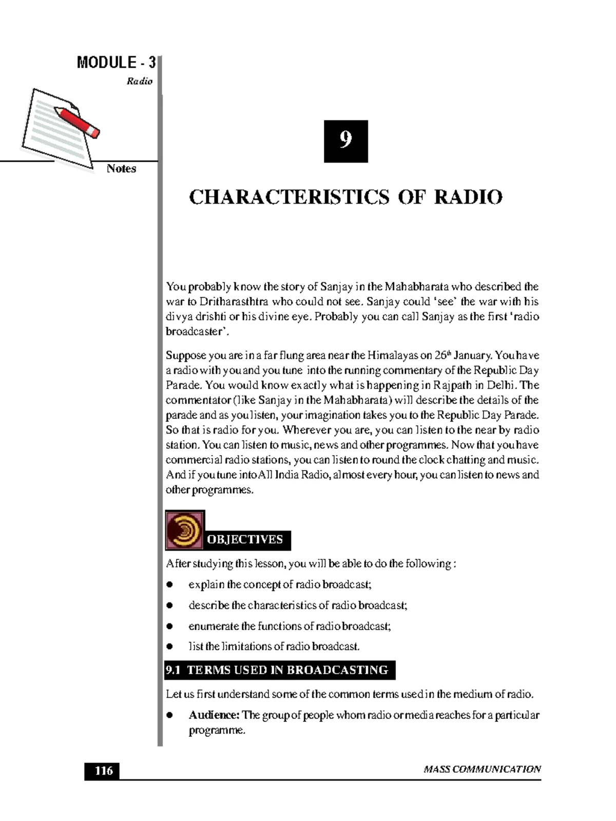 Mass communication and Journalism- Radio - CHARACTERISTICS OF RADIO ...