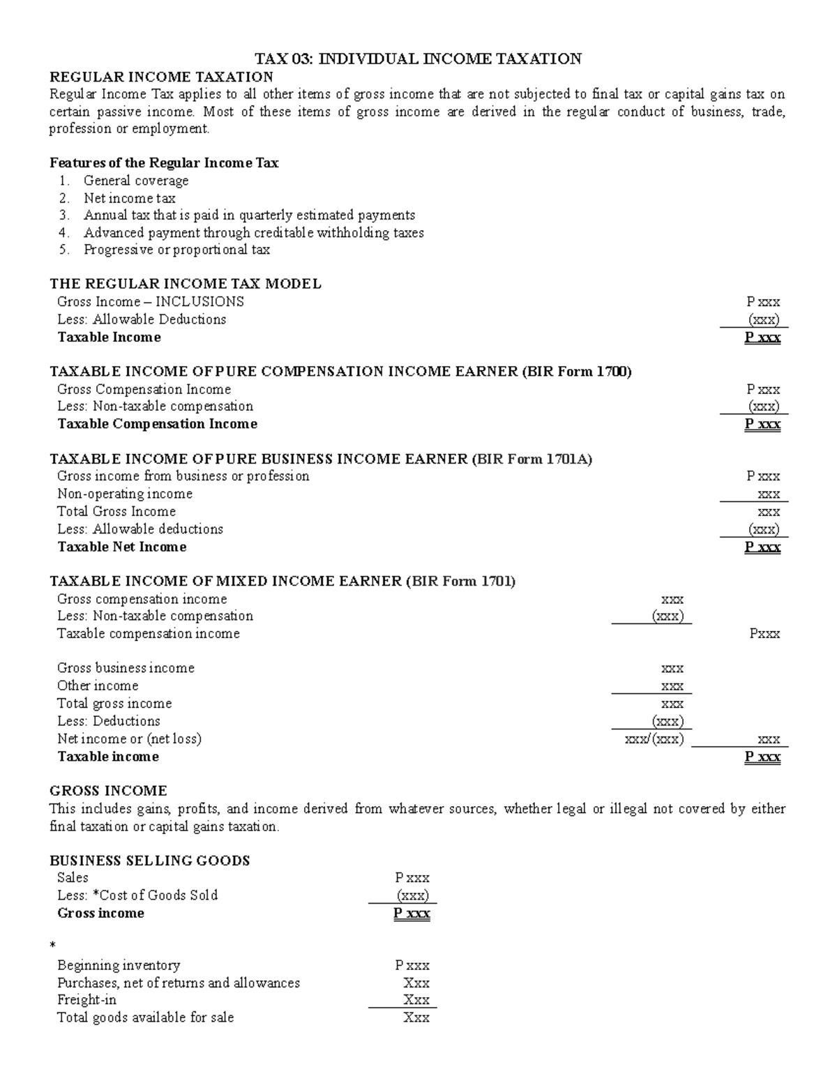 TAX-03- Income-TAX-ON- Individuals 020715 - REGULAR INCOME TAXATION ...