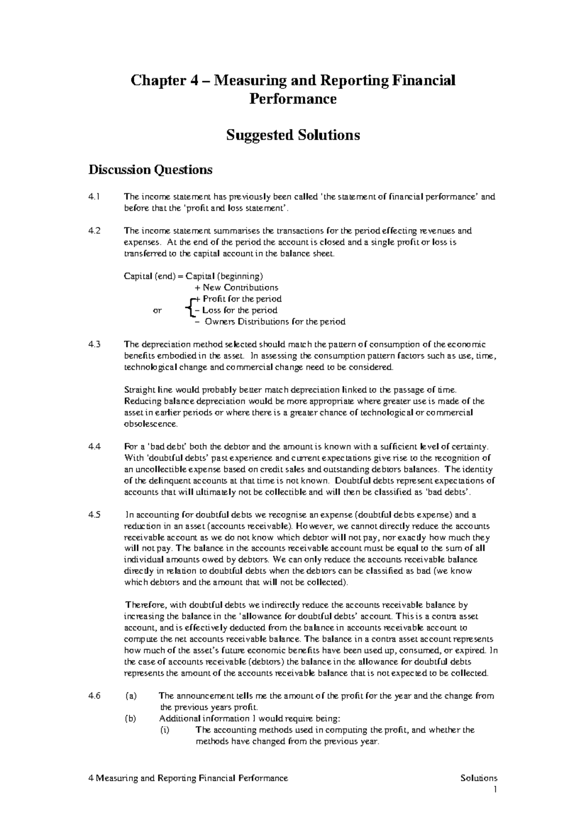 Chapter 4 – Measuring and Reporting Financial Performance: Solutions ...