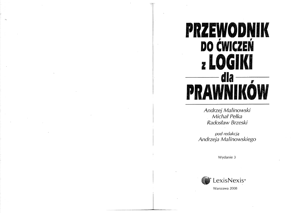 3. Malinowski Pełka Brzeski - Przewodnik Do ćwiczeń Z Logiki Dla ...