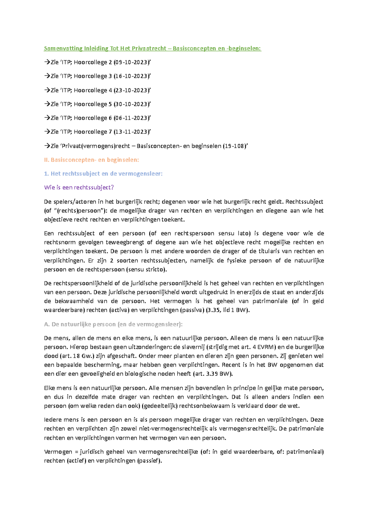 ITP; Basisconcepten- En Beginselen - Samenvatting Inleiding Tot Het ...