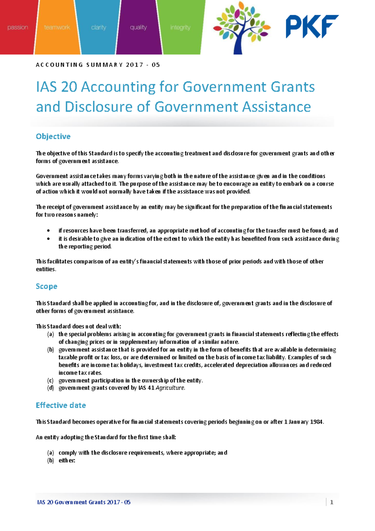 Ias 20 accounting for government grants and disclosure of government
