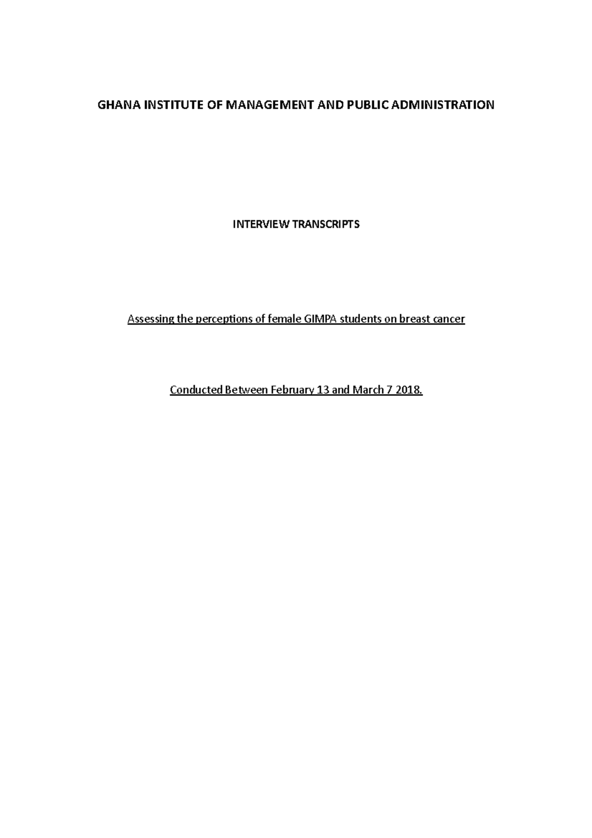 Respondent Transcripts - GHANA INSTITUTE OF MANAGEMENT AND PUBLIC ...