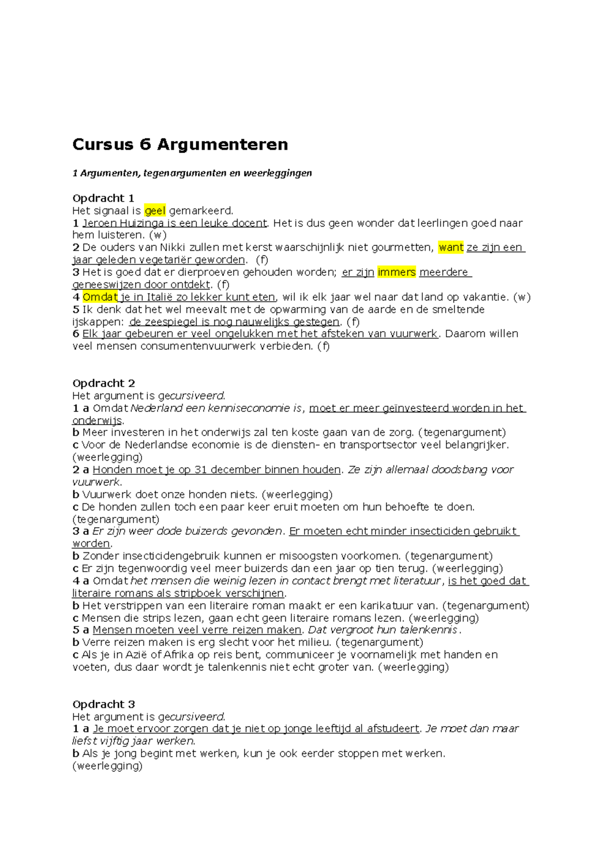 Vwo 6 Argumenteren Tm Paragraaf 3 - Cursus 6 Argumenteren 1 Argumenten ...