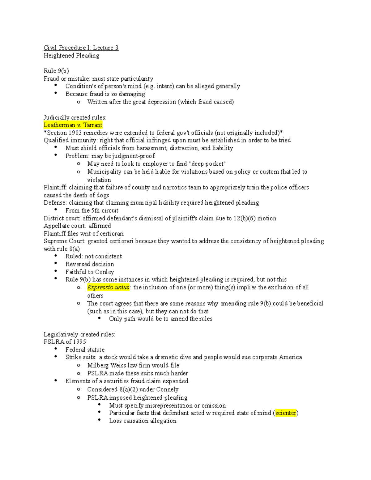 civil-procedure-lecture-3-heightened-pleading-civil-procedure-i