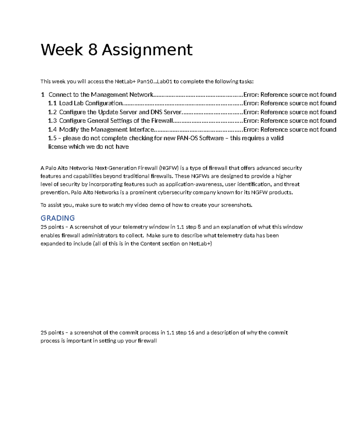 week 8 assignment journal entry