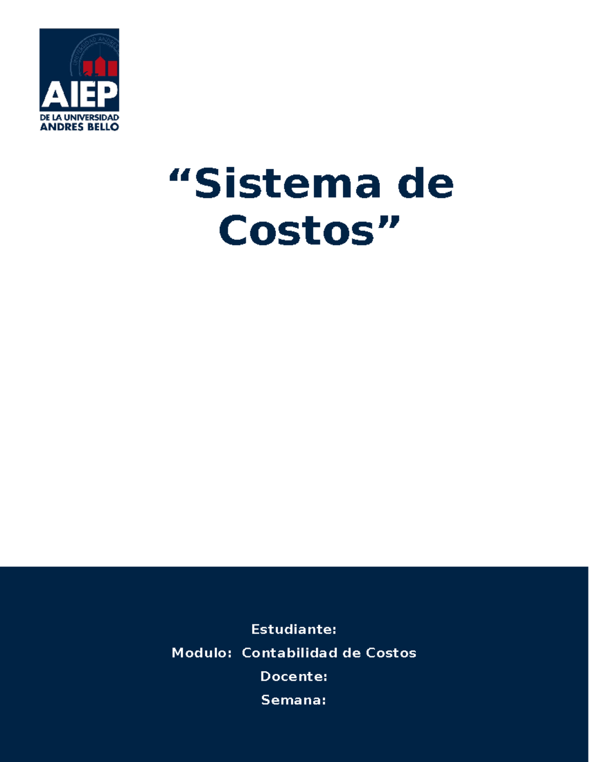 Contabilidad de Costos Semana 4 - Estudiante: Modulo: Contabilidad de ...