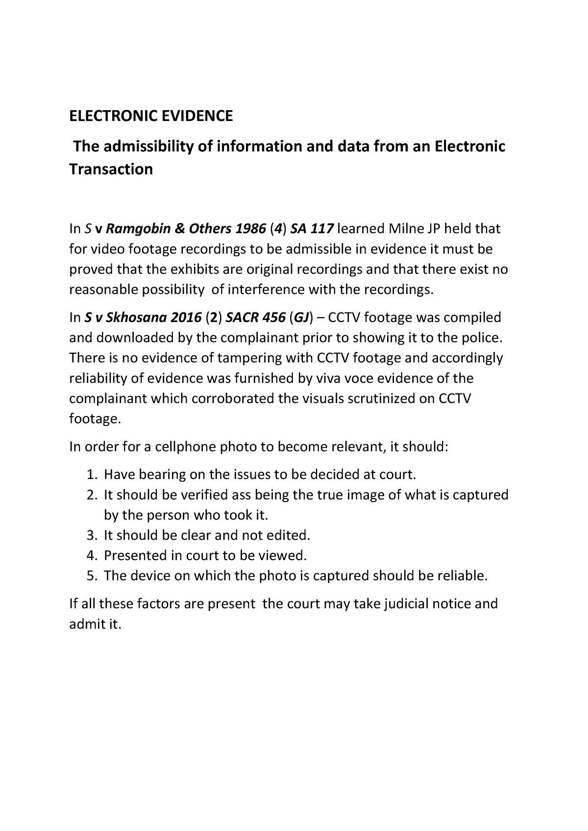 Lesson 5- Electronic Evidence - Copy - ELECTRONIC EVIDENCE The ...