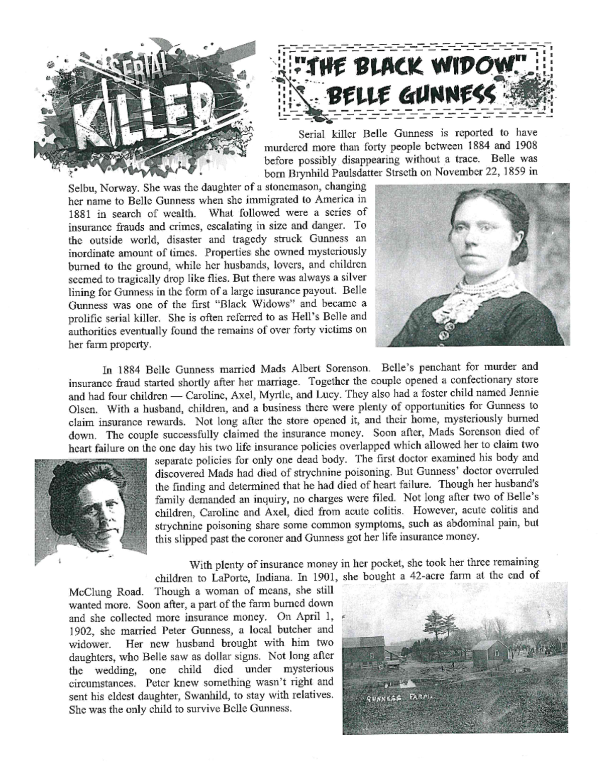 Belle Gunness - cheat cheat - Studocu