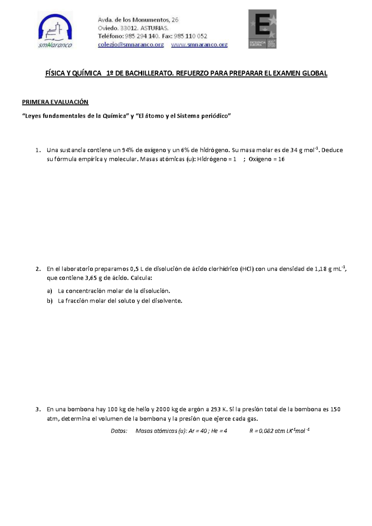 0 Refuerzo Fy Q 1 Bach Global 234041 - FÍSICA Y QUÍMICA 1º DE ...