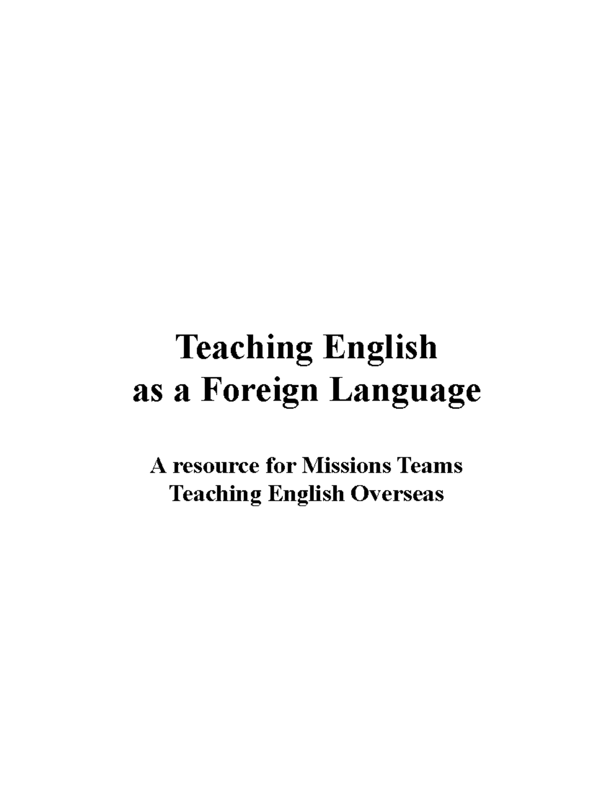 teaching english as a foreign language thesis