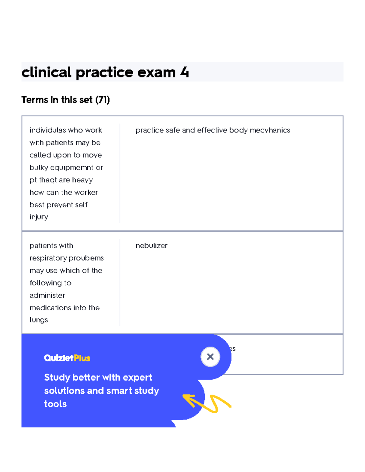 Clinical Practice Exam 4 Flashcards Quizlet - Clinical Practice Exam 4 ...