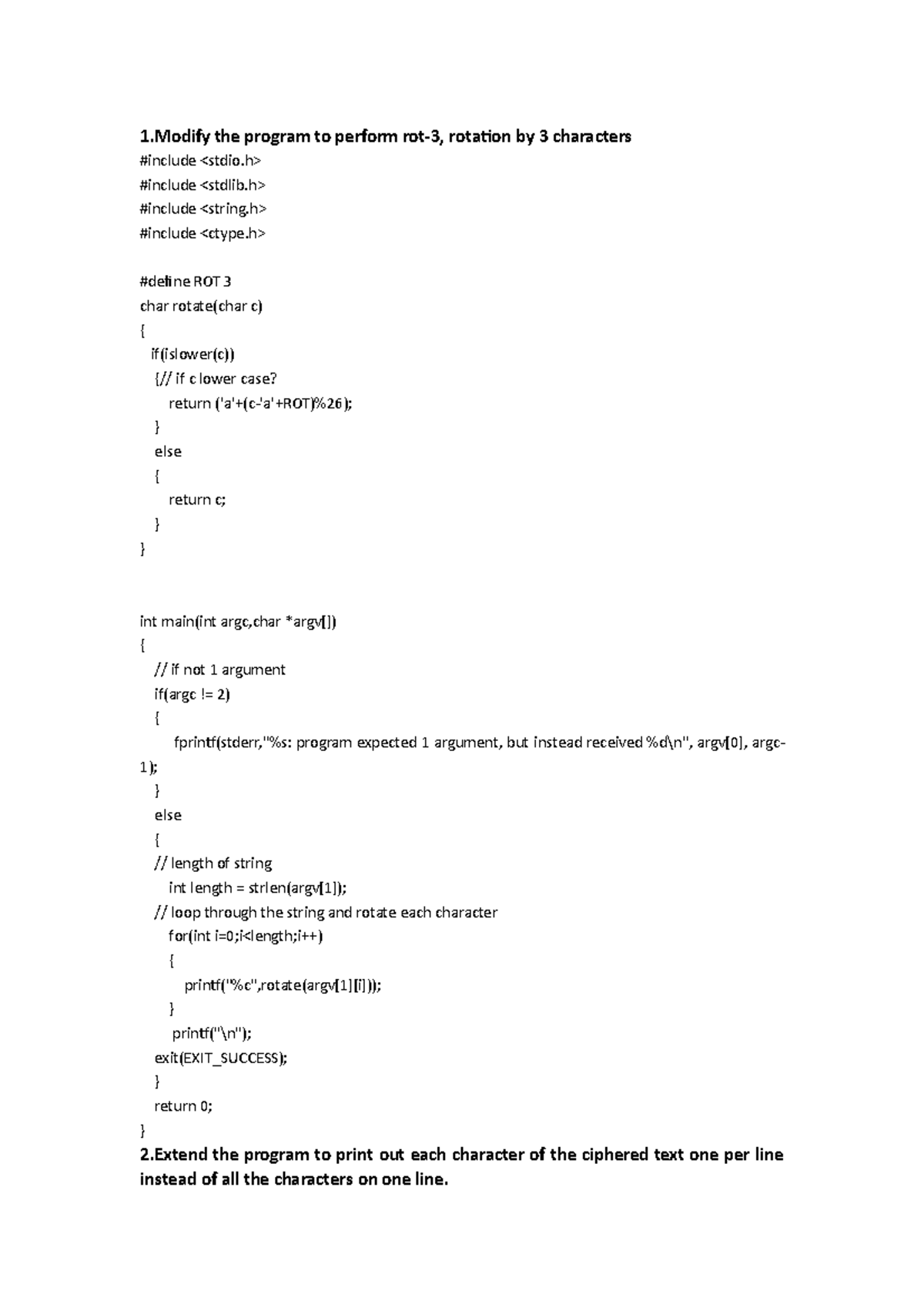 Lab1 - solution - 1 the program to perform rotation 3 characters ROT 3 ...