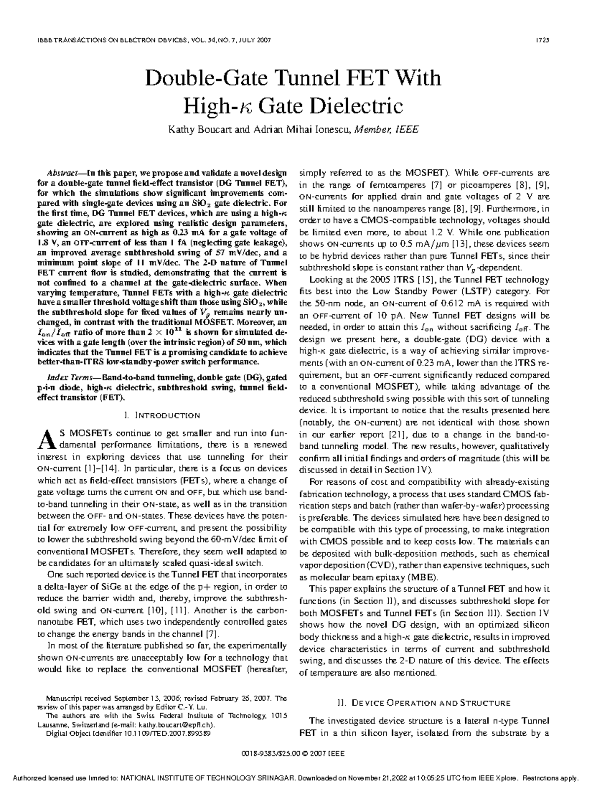 Get PDF - a brief discription of the field effect transistors and its ...