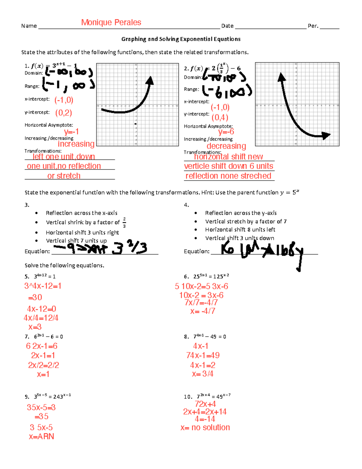 Exponential+Functions+and+Equations.pdf copy - Name - Studocu