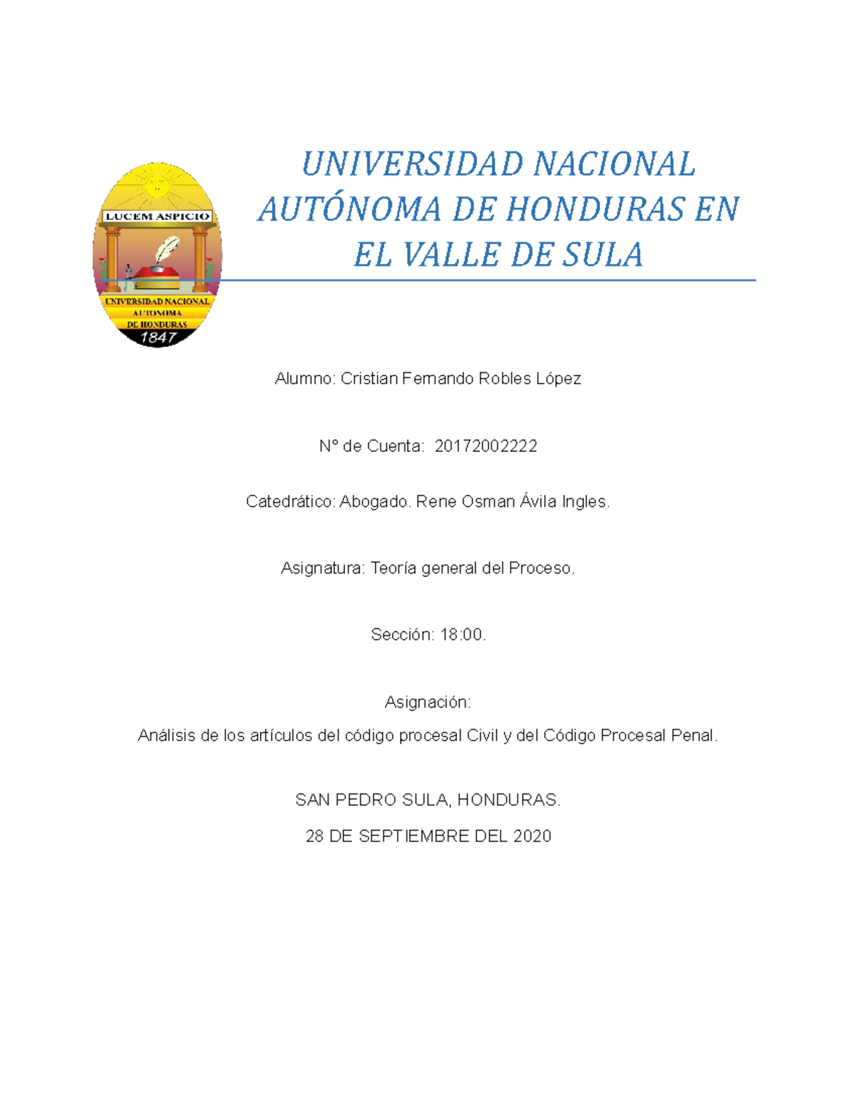 Analisis De Los Articulos Del Codigo Procesal Civil Y Del Codigo ...