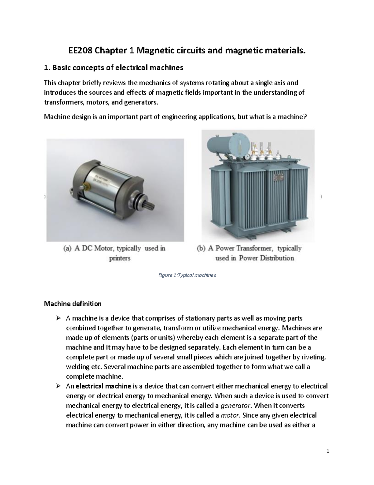 Understanding Electric Machines & Magnetic Field