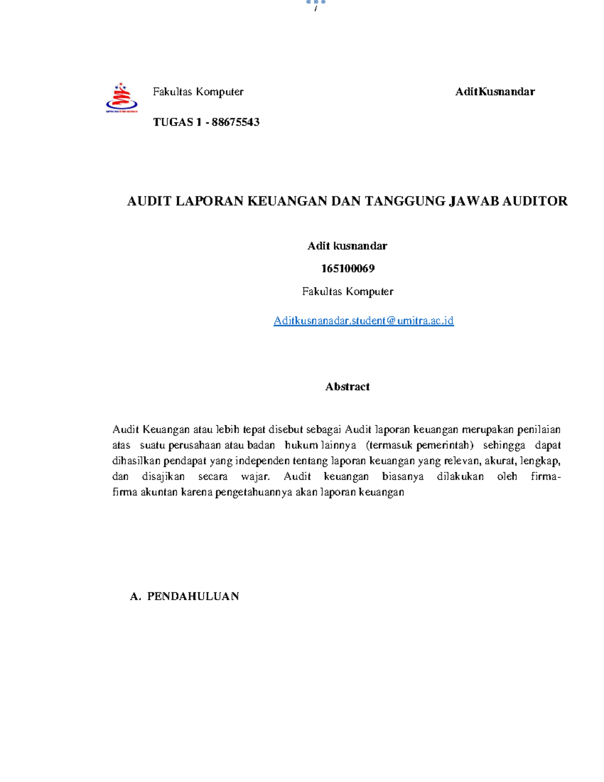 Audit Laporan Keuangan-dikonversi - Fakultas Komputer AditKusnandar ...