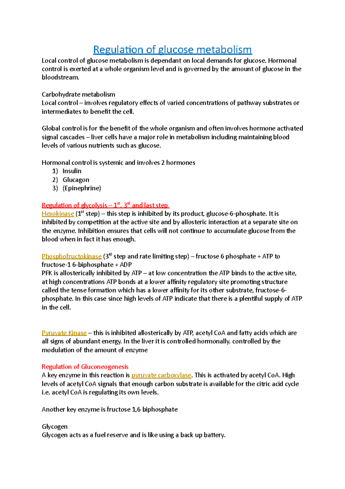 12 Regulation of glucose metabolism - Regulation of glucose metabolism ...