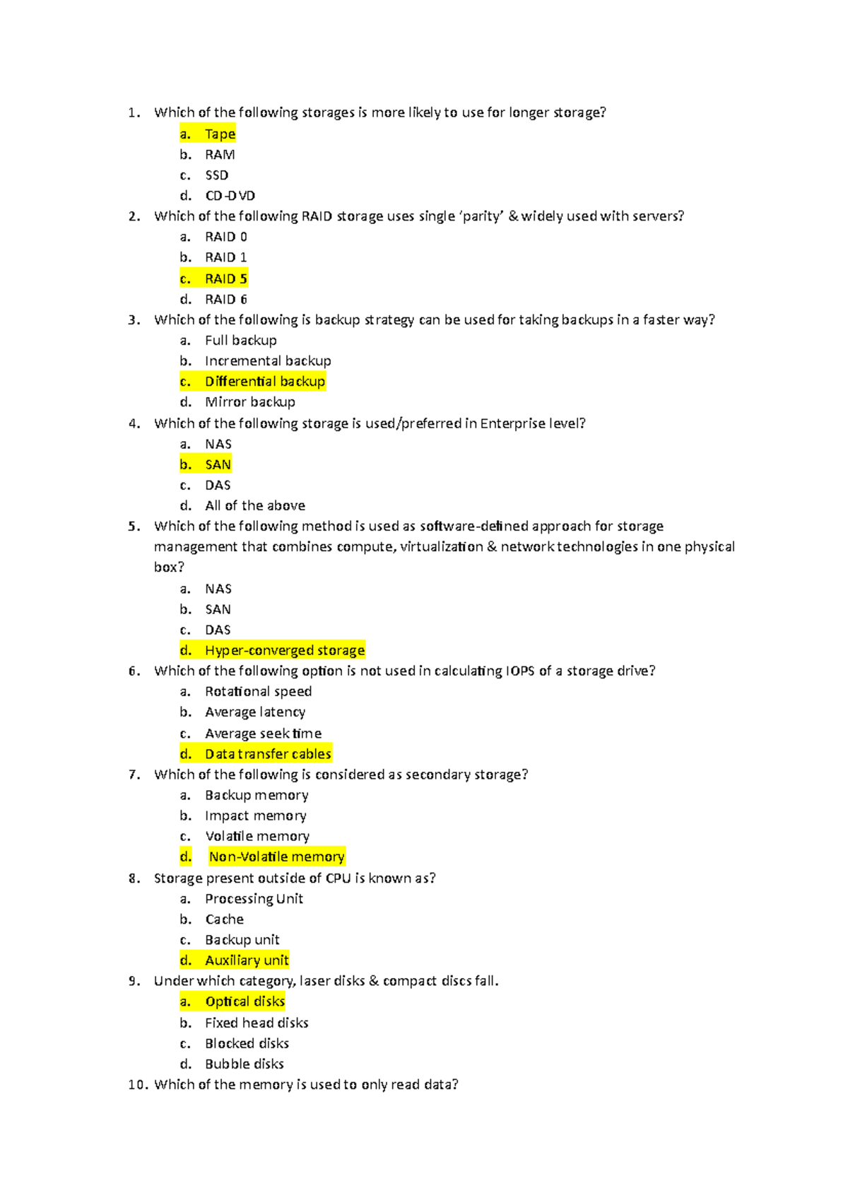 Sample/practice exam 15 June 2016, questions and answers - Which of the ...