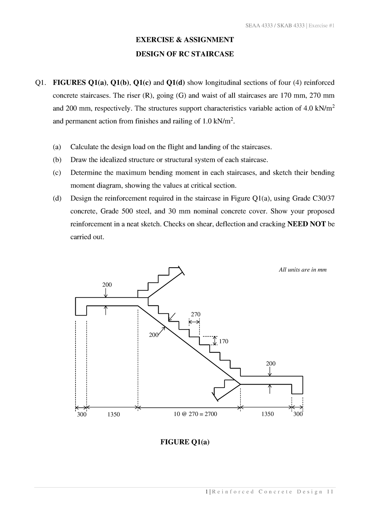 Exercise #1 - RC Staircase - EXERCISE & ASSIGNMENT DESIGN OF RC ...