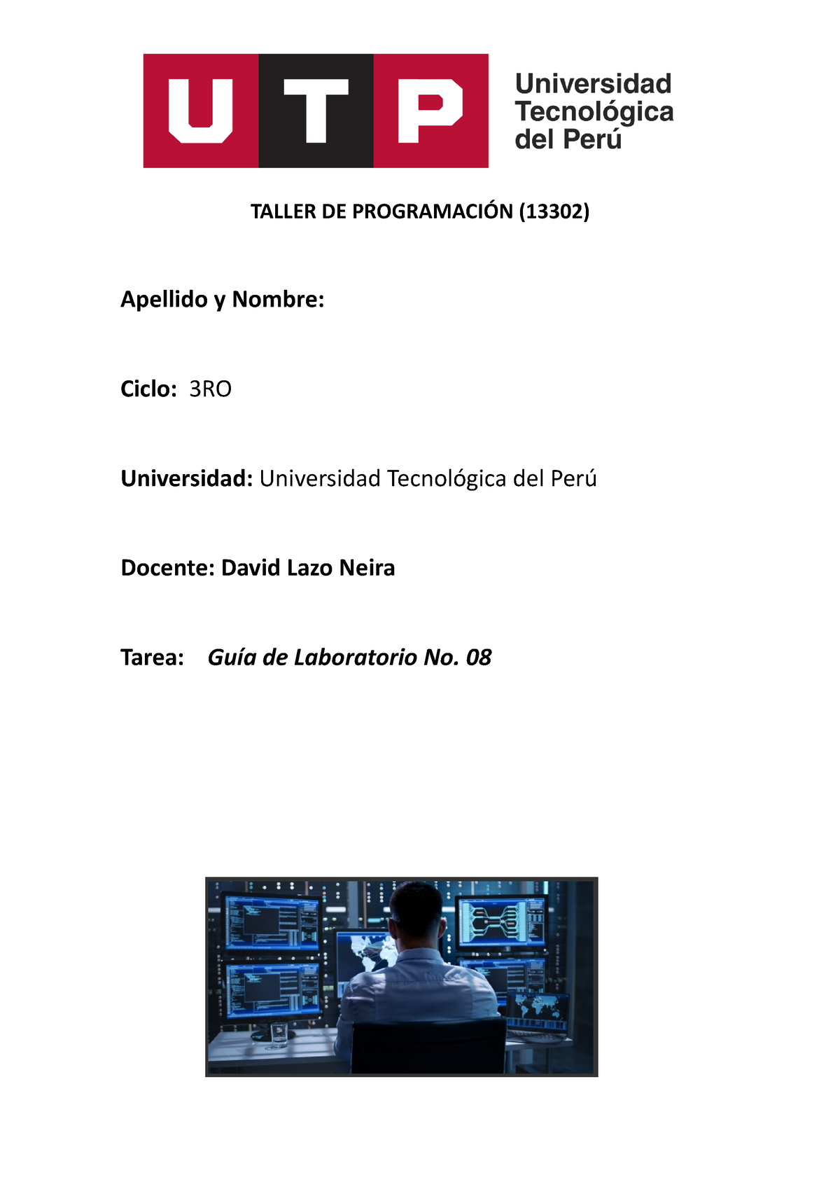 Taller DE Programación Semana Lab. 8 - Laboratorio Calificado - TALLER ...