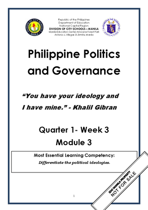 PPG Q1 Mod2 Political Ideologies - Philippine Politics and Governance ...