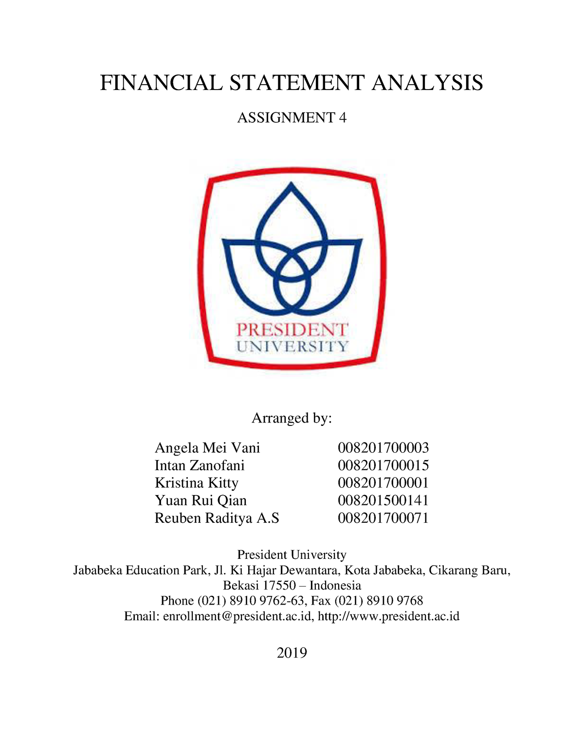 financial statement analysis assignment