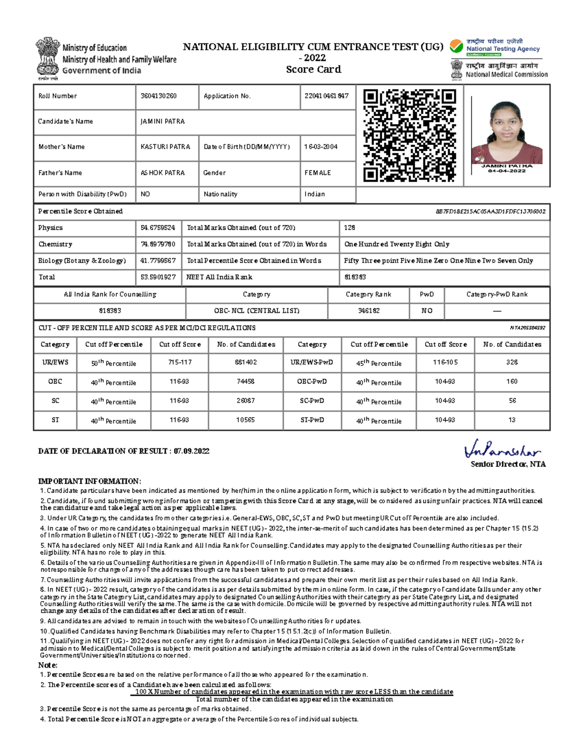 Neet Results Priya - Result - 8b7fd18e215ac05aa3d1fdfc Nta National 