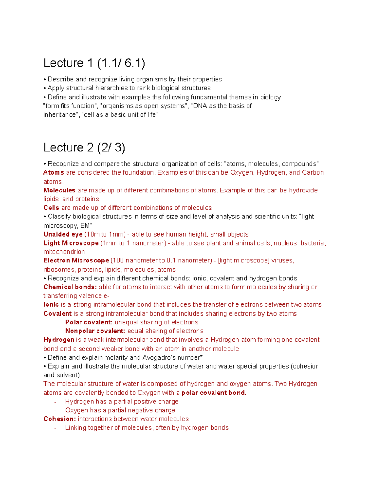 Learning Outcomes (study guide) - Lecture 1 (1/ 6) Describe and ...