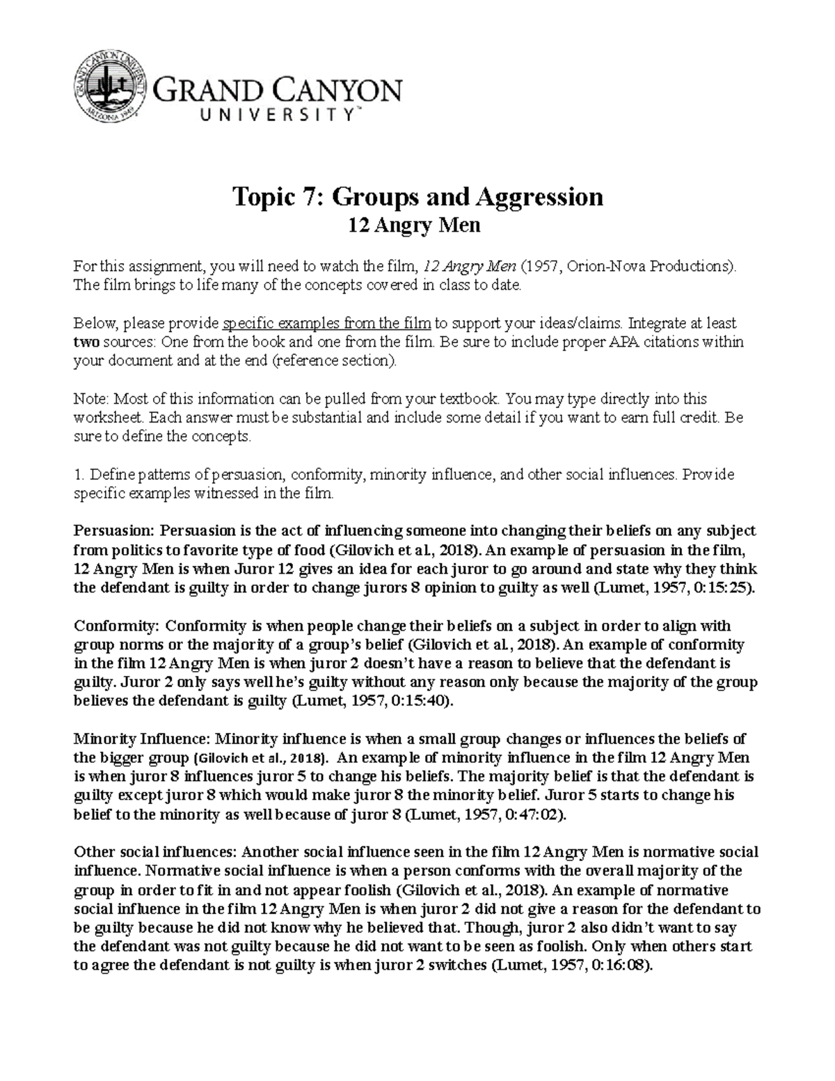 12 Angry Men PSY362 - Topic 7: Groups and Aggression 12 Angry Men For ...