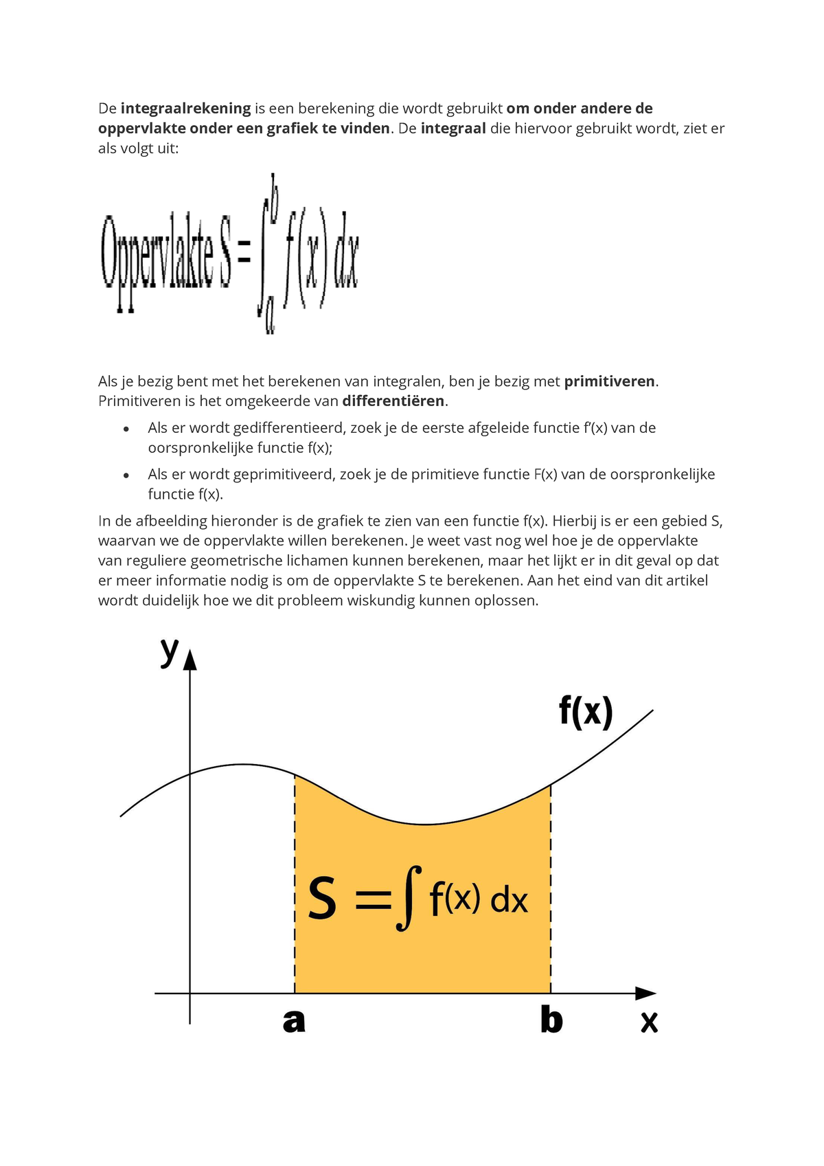 Samenvatting Integralen - De Integraalrekening Is Een Berekening Die ...